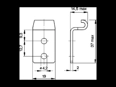 Disegno tecnico con quote di Camloc® V951L - Controganci per fissaggio angolare, con fori da ribadire o avvitare