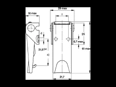 Technical drawing with dimensions of Camloc® V951L - Tension latches concealed base, adjustable, with holes for riveting or screw fixing