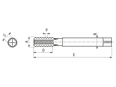 Rysunek techniczny z wymiarami AE - Gwintownik ręczny do FILTEC®+ / LOCKFIL®+ / KATO® wkładek gwintowych z drutu
