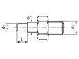 Technical drawing with dimensions of Tappex® 074/1 - Heat tip for heat inserter 074