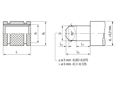 Technical drawing with dimensions of Tappex® HiMOULD® 017/117 - Threaded inserts for insertion with through hole thread, for thermoplastics and thermosets