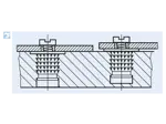 Montageabbildung für Tappex® MULTISERT® 003/004 - Gewindeeinsätze zum Einpressen mit grossem Kopf, für thermoplastische Kunststoffe