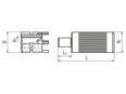 Technical drawing with dimensions of KEENSERTS® KRTM 02 - Hand installation tools for inserts with locking kees heavy duty KNHM / KNHML