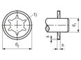 Technical drawing with dimensions of Starlock® S - Circlips for metric round shaft without cap