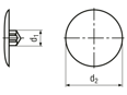 Dessin technique avec dimensions de Capuchons de protection pour six lobes internes