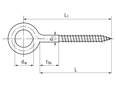 치수가 포함된 기술 도면: Tecfi DD01 - Scaffold screws