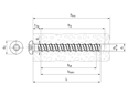 Dessin technique avec dimensions de Tecfi HXE05 - Vis à béton avec tête bombée et six lobes internes