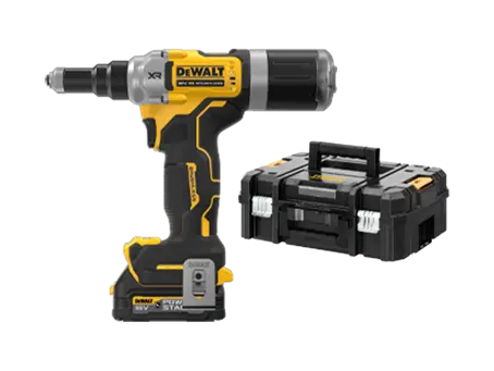 Produktbillede af DEWALT® DCF414-2PS-QW - Batteridrevet nitteværktøj i T STAK™-kitbox, fuldt udstyret