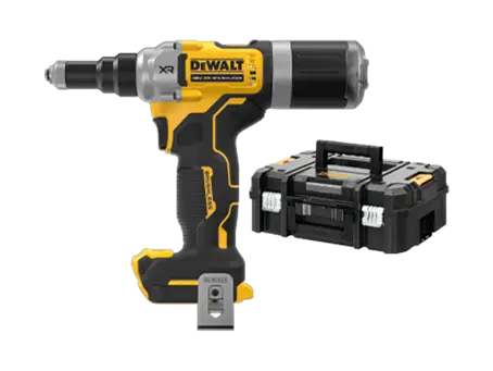 產品圖片：DEWALT® DCF414-B-EU - 充電式鉚接工具 位於 T STAK™-套件盒中，基本工具不帶電池/不帶充電器