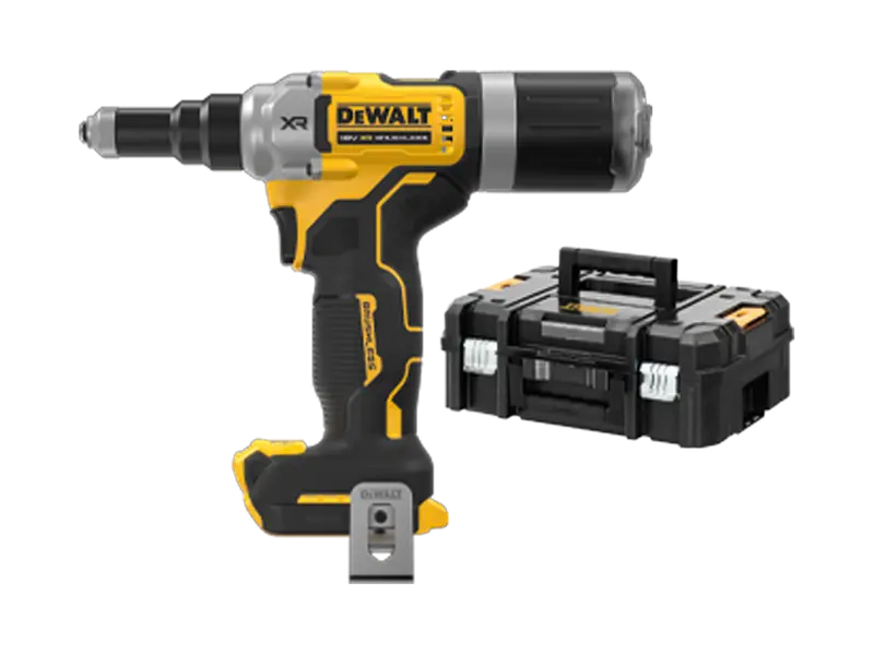 產品圖片：DEWALT® DCF414-B-EU - 充電式鉚接工具 位於 T STAK™-套件盒中，基本工具不帶電池/不帶充電器