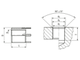 Technical drawing with dimensions of KEENSERTS® KNHM - Threaded inserts with locking kees heavy duty, with free running thread
