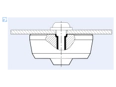 Assembly illustration for MM WELDING® LiteWWeight® zEPP Standard - Fastener for ultrasonic welding for plastic screw connection for EPP
