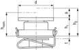 Technical drawing with dimensions of WITOL® 363 - Tolerance Compensation Fasteners
