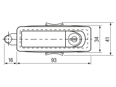 Technical drawing with dimensions of southco® C2 - Lever latches large key-locking (CH751), raised trigger, adjustable grip