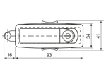 Technical drawing with dimensions of southco® C2 - Lever latches large key-locking (CH751), raised trigger, adjustable grip