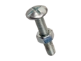 Imagen del producto de Tornillos de cabeza abombada ranurada con ranura y tuerca hexagonal, totalmente / parcialmente roscado