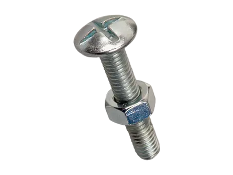 Imagen del producto de Tornillos de cabeza abombada ranurada con ranura y tuerca hexagonal, totalmente / parcialmente roscado