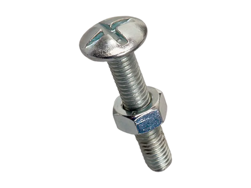 Imagen del producto de Tornillos de cabeza abombada ranurada con ranura y tuerca hexagonal, totalmente / parcialmente roscado