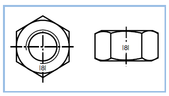 Kennzeichnung von Muttern nach DIN